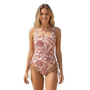 Phax NWT Garden Lace Up One Piece Bathing Suit in Warm Sz L